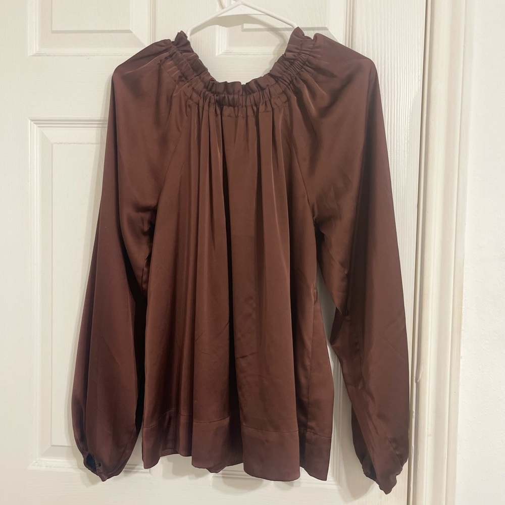 H&M Brown Blouse Top with Elegant Design